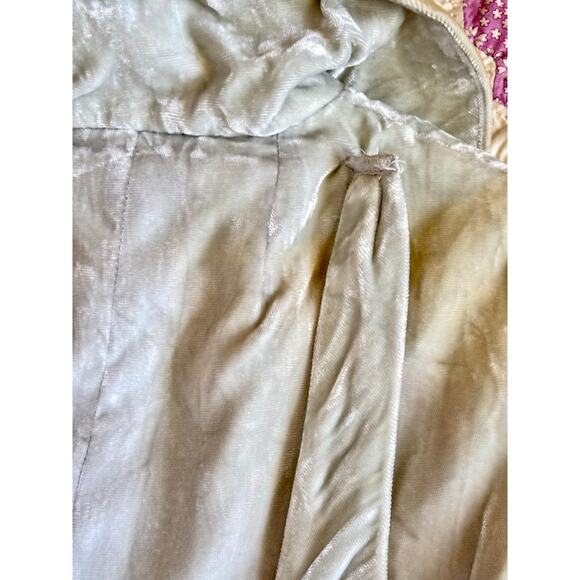 Vintage 1960s Homemade Dress Pale Blue Velvet Silk Lining Belts Wounded Bird - Picture 8 of 16